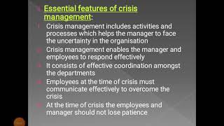 Crisis Management (part 2)