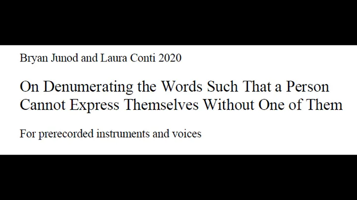 Bryan Junod & Laura Conti - On Denumerating the Wo...