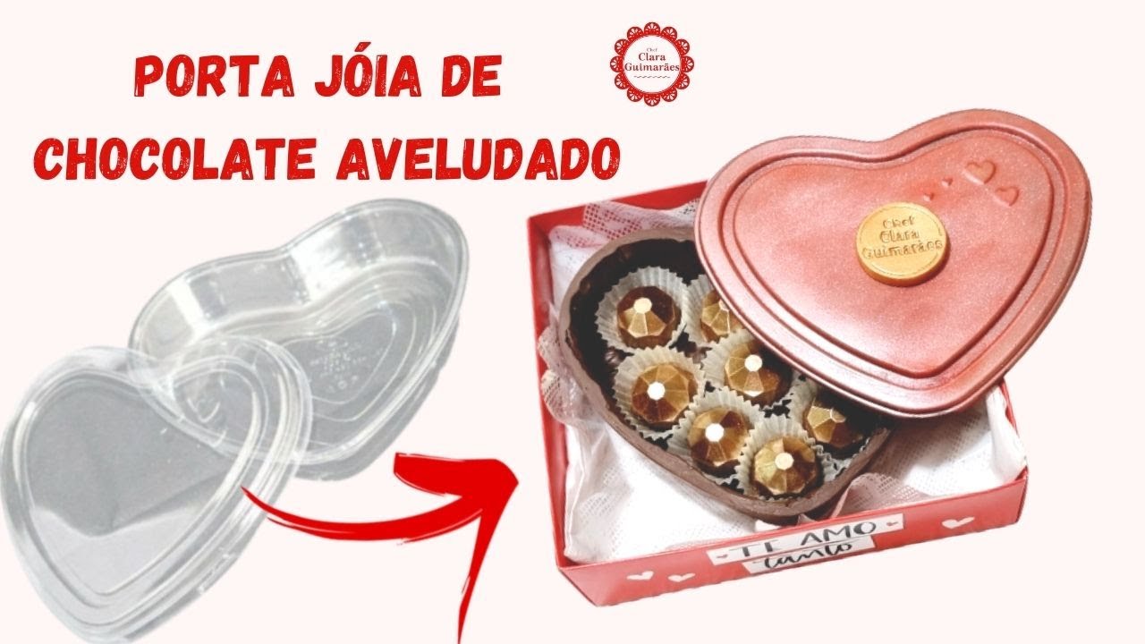 Porta joias de chocolate aveludado feito na embalagem descartável !  (Aula Mago)