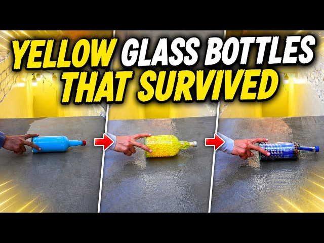 Yellow Glass Bottle Compilation Rolling Downstairs Without Breaking