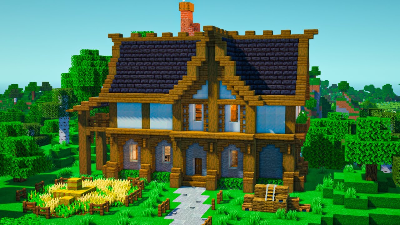 Minecraft I Como Construir uma Casa Medieval (PARTE 2)[MUNDO QUADRADO ...