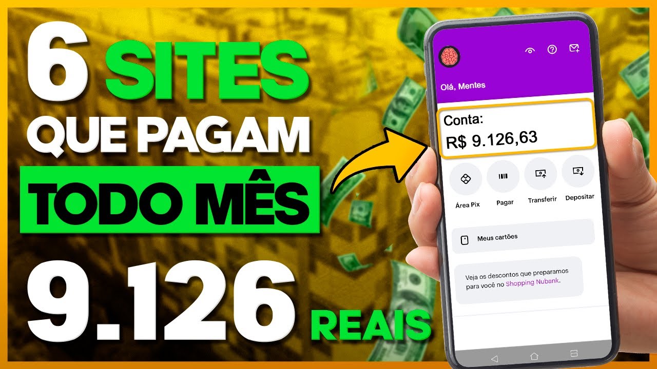 6 SITES QUE PAGAM ATÉ 53 DÓLARES POR DIA! [R$ 9.126,63 POR MÊS]