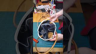 Satisfying roll of a leather bag just after the last stitch - Leathercraft