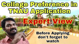 How To Provide College Preference In Tnau Application Form 2021