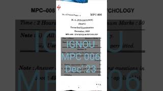 #ignou #mapc #psychology #mpc06 #mpc006 #statistics