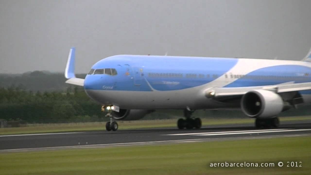 Hd 720p Boeing 767 200 300 W Landing Brussels Zaventem Rw 25l One World Livery 757 200 Aa