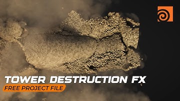 Destruction FX In Houdini - Tower Demolition | Free Project File