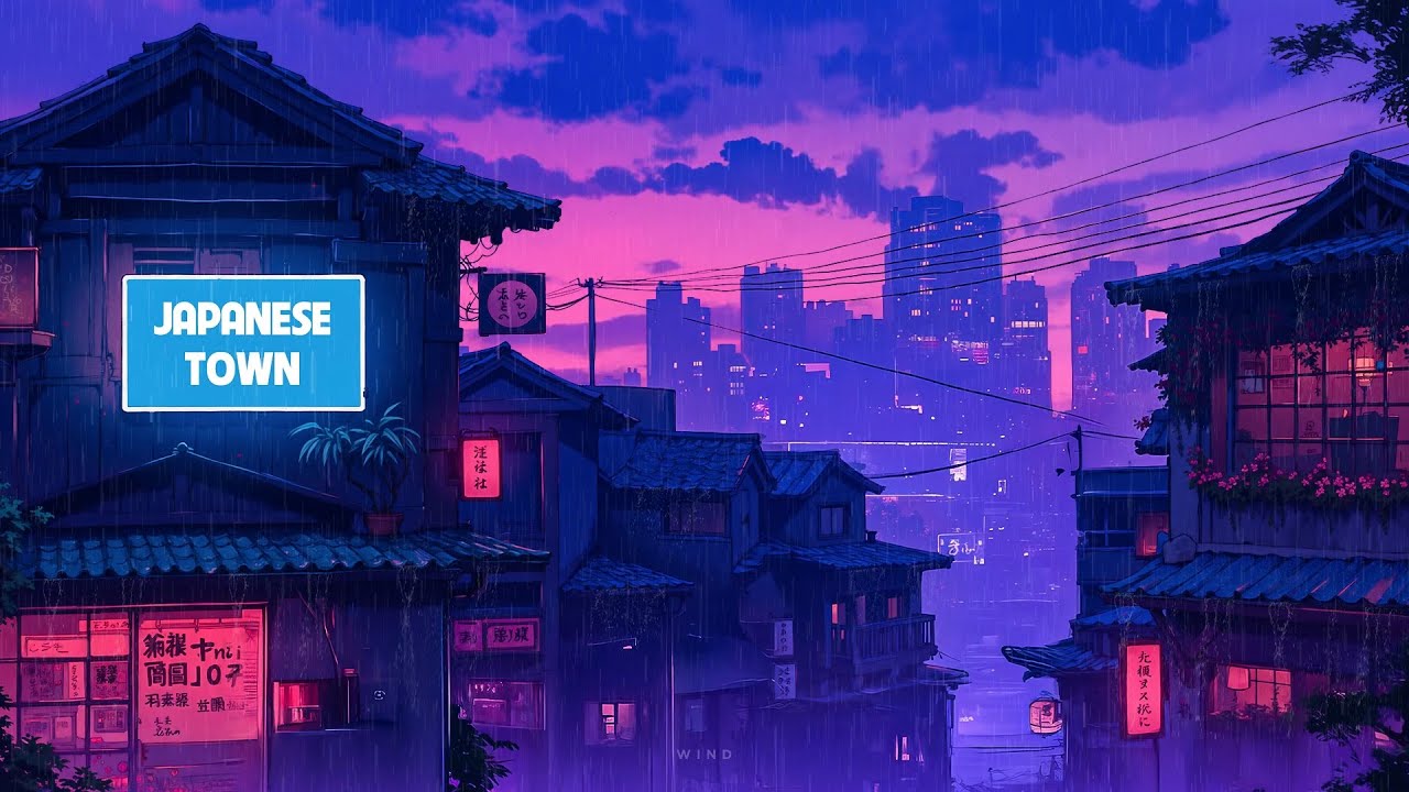 Comfort in Stillness 👒 Rainy Lofi to Chill, Study, Work 🎶🌇 Retro 1980s & 90s Japanese Town Ambience.