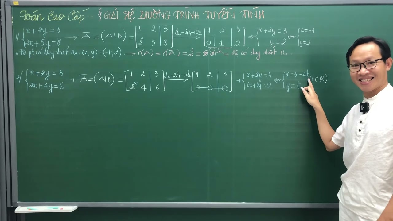 TOÁN CAO CẤP - GIẢI HỆ PHƯƠNG TRÌNH TUYẾN TÍNH BẰNG PHƯƠNG PHÁP GAUSS - THẦY KENKA