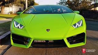 Inside a lamborghini Huracan at 777 Exotics Lamborghini Huracan For Rent Los Angeles