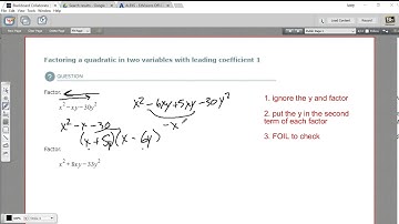 Factoring a quadratic in two variables with leading coefficient of 1