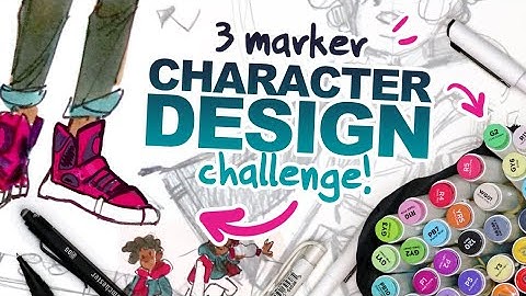 MAKING 3 COLORS LOOK LIKE MORE? | 3 Ohuhu Marker Character Design Challenge
