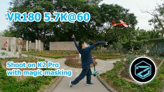 Launching a plane at Rose Garden - a fast VR180 demo with magic masking