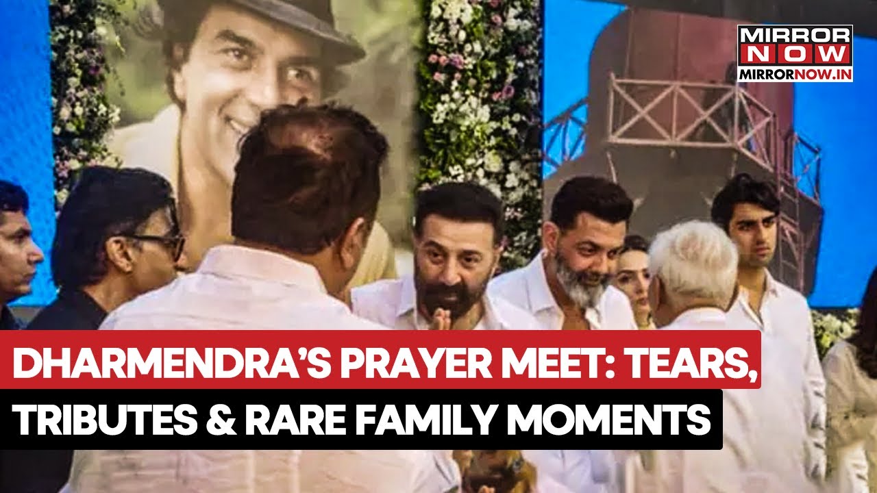 Dharmendra's Prayer Meet: Tears, Tributes & Rare Deol Family Moment, SRK, Salman Khan In Attendance