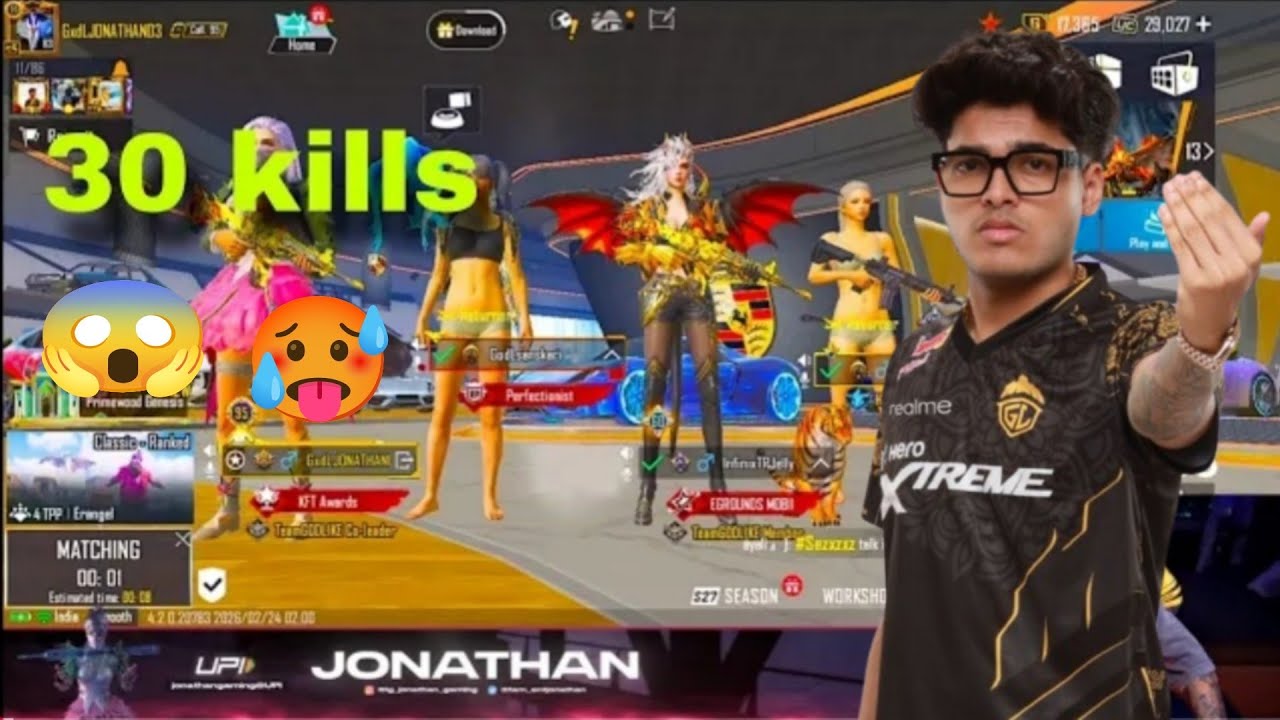 🔥30 Kills Monster Gameplay by Jonathan 😱 | BGMI Insane Clutches & Aggressive Rush #jonathangaming 