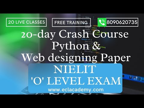 20-Day Python Crash Course For O Level | Web designing & Publishing Course
