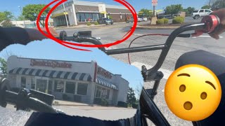 Riding thru DRIVETHROUGH on MINIBIKE!