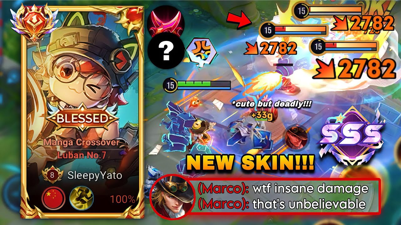 NEW SKIN! MANGA CROSSOVER LUBAN NO. 7 SKIN FULL GAMEPLAY! | LUBAN BEST BUILD & ARCANA HONOR OF KINGS