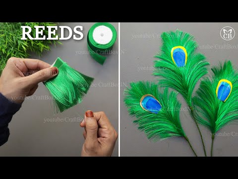 Amazing diy | How to make Peacock Feather using ribbon | satin ribbon crafts Craft