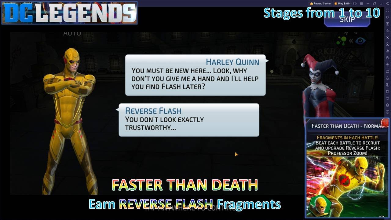 [*/\*] DC Legends: Fight Superheroes - FASTER THAN DEATH Event - Stages from 1 to 10 - Normal