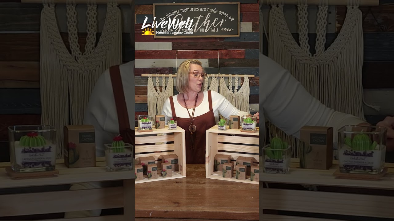 Great Gift Idea - Cactus Candles by Hand with a Heart available at Live Well