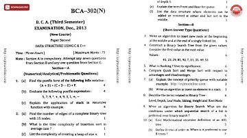 BCA 3RD SEM DATA STRUCTURE USING C AND CPP BCA N DEC 2013 | CSJMU