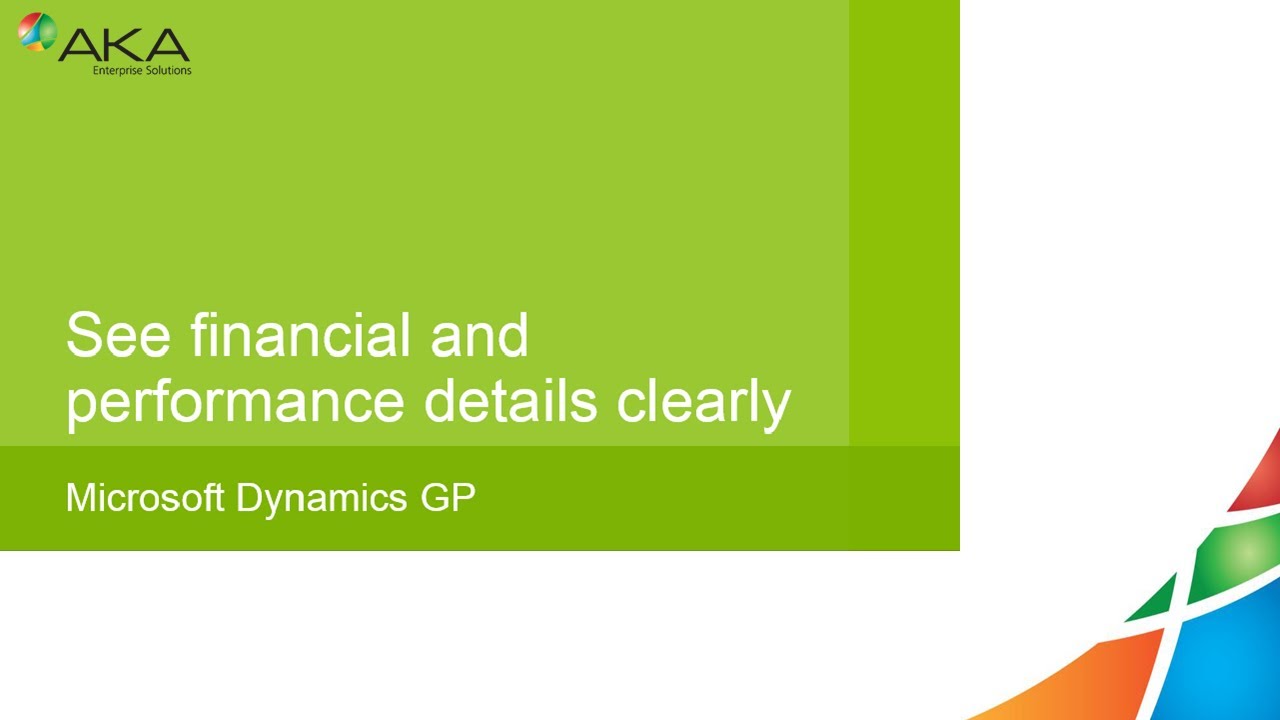 AKA Microsoft Dynamics GP Management Reporter - YouTube