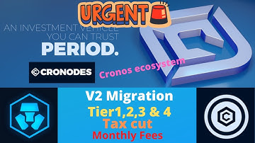 CroNodes V2 Migration l Different Tier Nodes l Tax Cut and Monthly Fees in CRO l Cronaswap