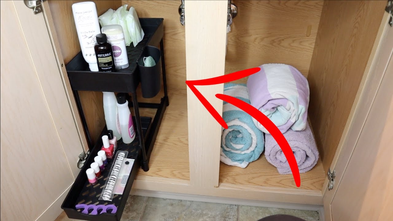 Under Sink Shelf Cabinet Organizer 2-Layer Removable Pull-Out Kitchen Under  Sink Organizer Storage Rack With Drawers