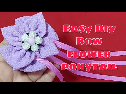 DIY/Bow Flower ponytail/How to make a bow ponytsil easy/tipid tips/ponytail tutorial