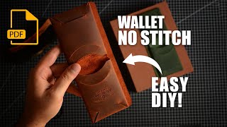 PDF Pattern / How to Make a No-Stitch Leather Wallet with Only 5 Tools / Leather Craft / DIY / ASMR