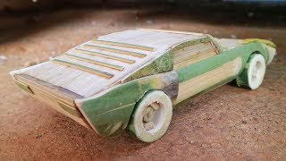 How to make Miniature Musle Car from bamboo. Lamborghini Miura.
