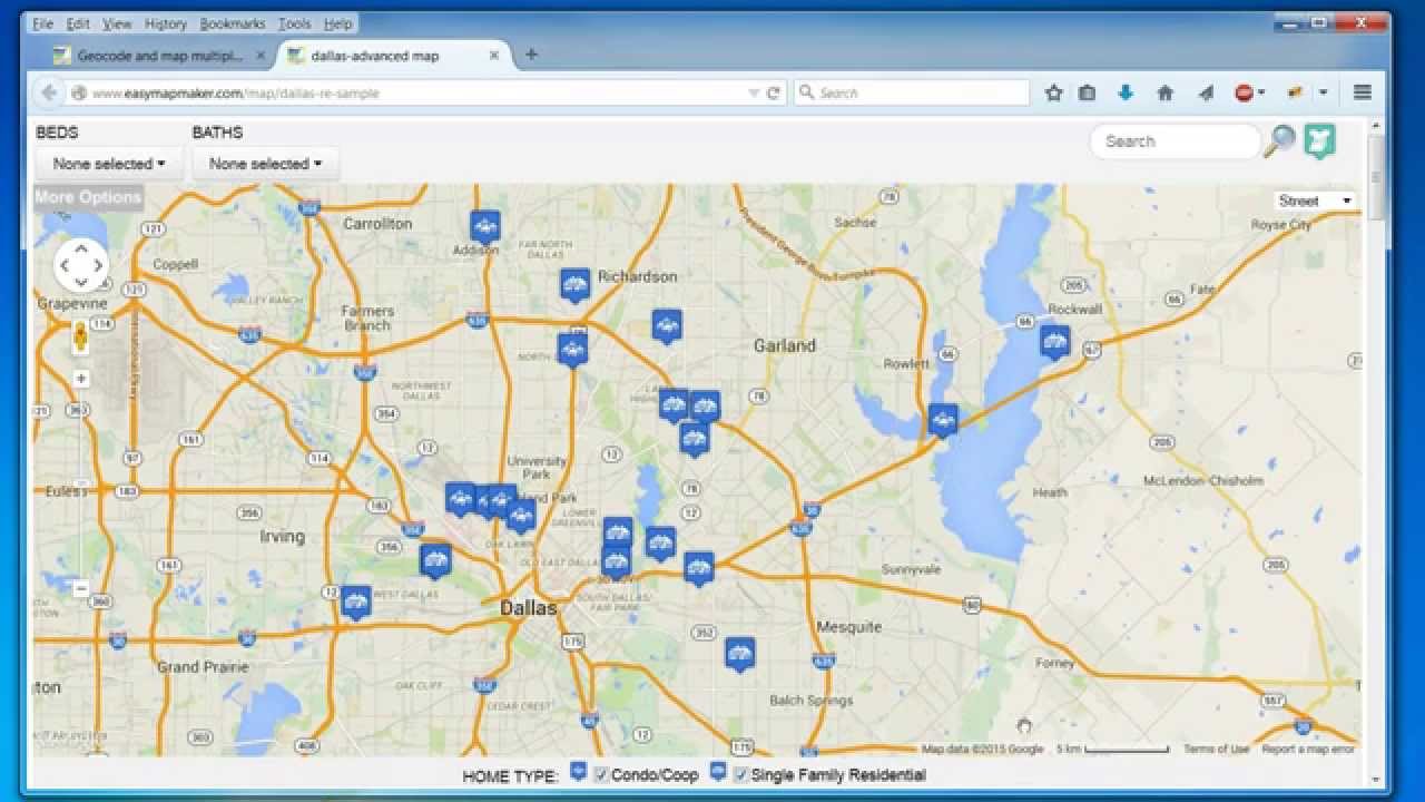 How do I create a map with multiple pins in Excel?