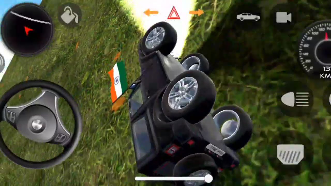 Indian Cars Simulator 3D Mountain Route | Modified black thar Drive | Heavy Climb Test round 1