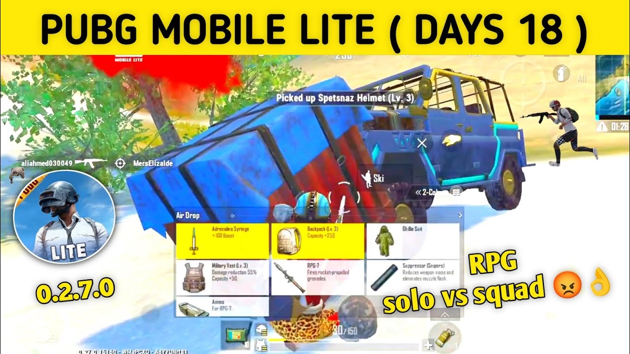🔥 RPG Power Loot Drop 😱 | Solo vs Squad Insane Fight | PUBG Mobile Lite 0.27.0 (Day 18) 💥
