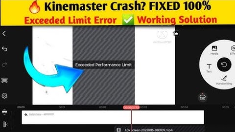 Kinemaster exceeded performance limit problem ko kaise sahi kare||exceeded performance limit problem