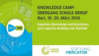Startnet Knowledge Camp Übergang Schule-Beruf. Bari, März 2018
