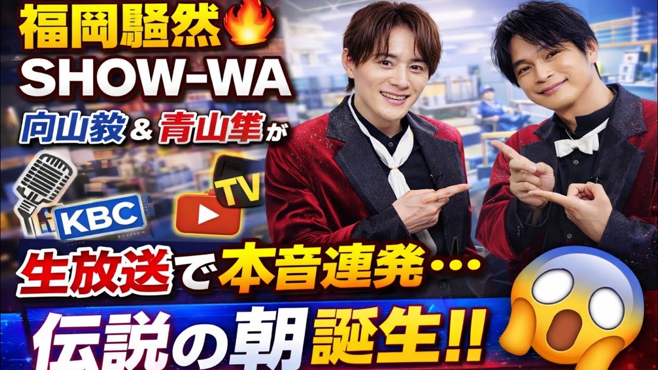 【福岡騒然🔥】SHOW-WA向山毅＆青山隼が生放送で本音連発…KBCラジオ＆テレビW出演で“伝説の朝”が誕生した瞬間😱📻📺✨