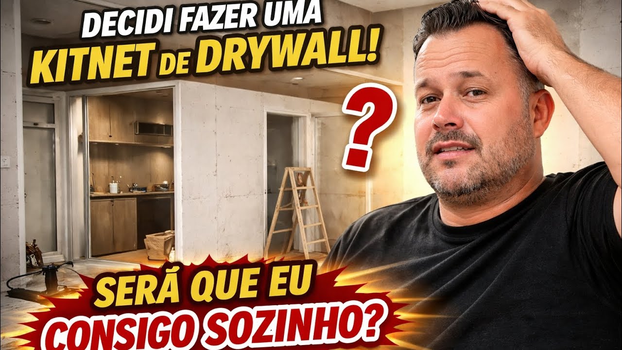 CONSTRUÍ UMA KITNET DE DRYWALL SOZINHO PARA ECONOMIZAR 