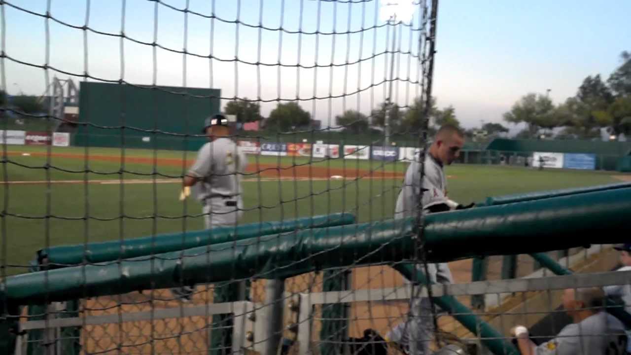 AL Rookie Of The Year Mike Trout getting ready for a game anaheim hotels
