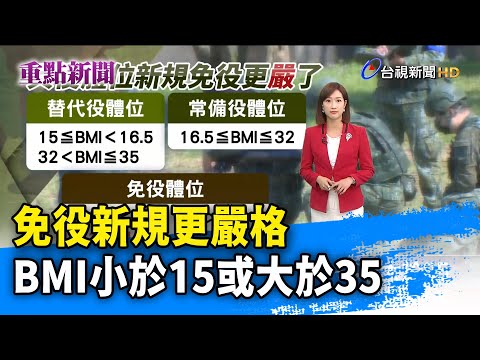 免役新規更嚴格 BMI小於15或大於35【重點新聞】-20220822