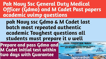 Pak Navy Ssc General Duty Medical Officer Gdmo and M Cadet test Past papers preparation #ssc #gdmo 