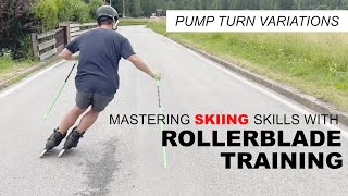 Short pump turn variations follow along (SKATE TO SKI) - HOW TO TRAIN YOUR SKIING IN SUMMER