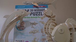 Hands craft: DIY 3D Wooden Puzzle (Sea animals) part 3 SHOWCASE