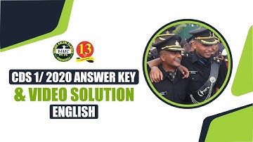 CDS 1 2020 Answer Key and Video Solution - English