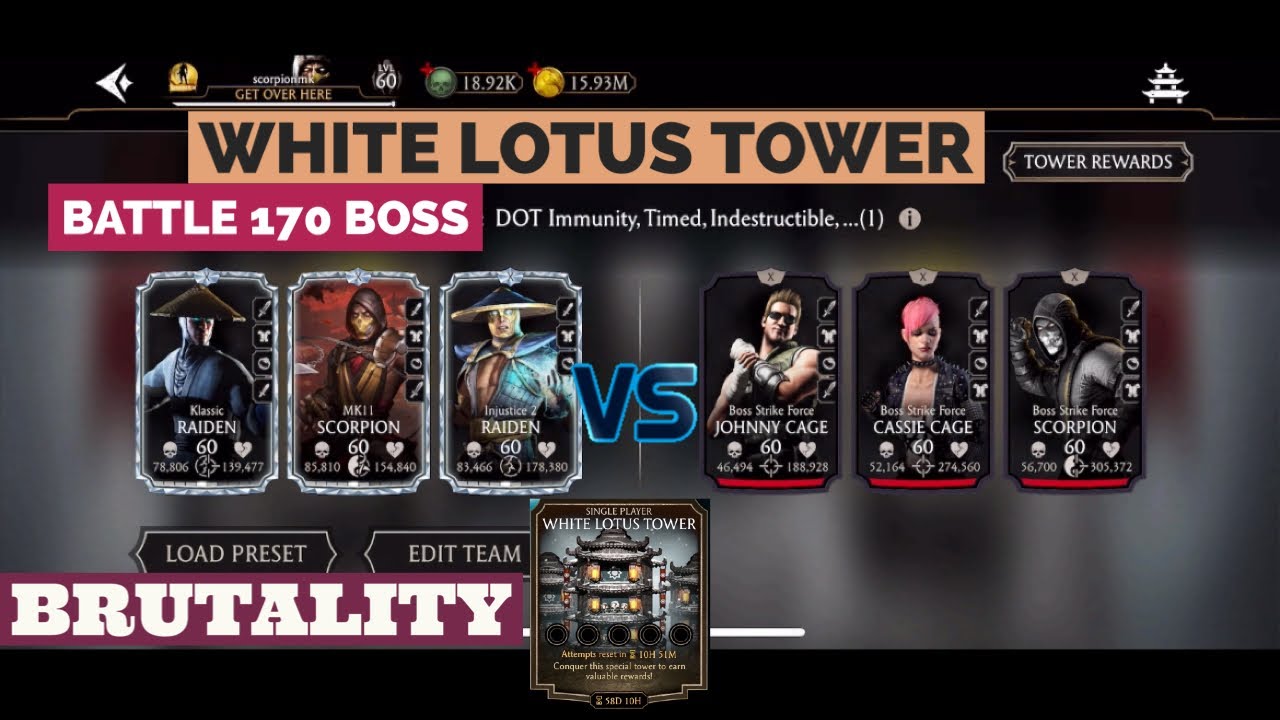 White Lotus tower battle 170 boss