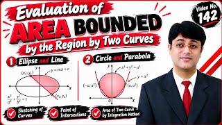 How to obtain the area enclosed b/w ( circle and parabola ) and ( ellipse and line ) by integration