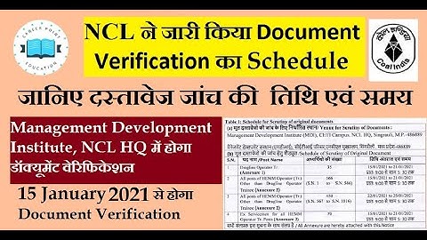 NCL Document verification Schedule|NCL time table for document verification| NCL exam 2020