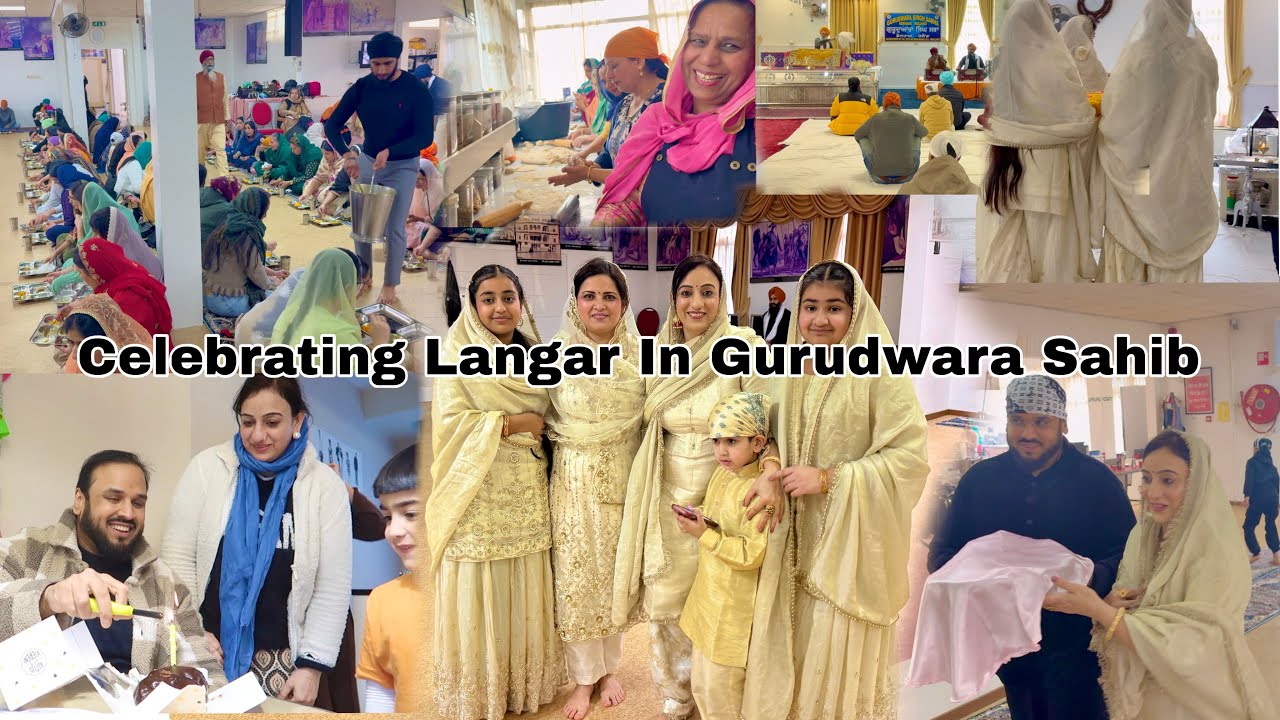 ‼️ Celebrating Aliza & Avleen's Birthday 🎂✨🙏 In The Gurudwara Langar Sewa And Saab Cuts Cake..!