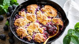 Blackberry Cobbler with the BEST Buttery Crust! Ole Skool like Ya Mama and Dem made it!